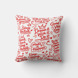 Positive Motivation Inspirational Typography Cushion