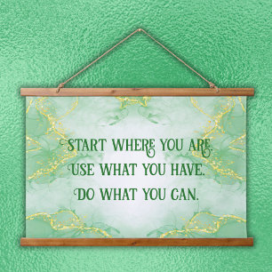 Positive Motivation Start Where you are   Hanging Tapestry