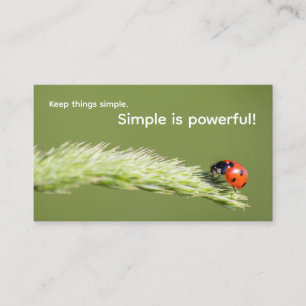 Positive motivational quote with little ladybug business card