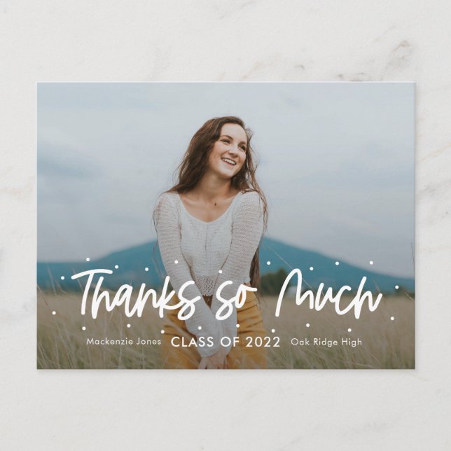 Positive Outlook Graduation Photo Thank You Postcard (Front)