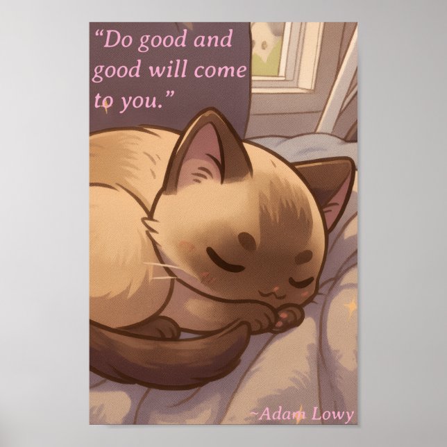 Positive & Peaceful Kitty Poster (Front)