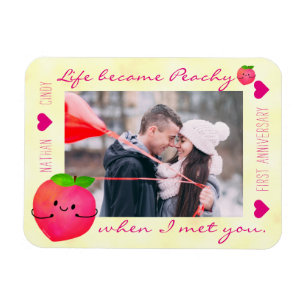 Positive Peach Pun - Peachy Magnet