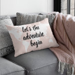 Positive Pink Let's The Adventure Begin World Map  Decorative Cushion<br><div class="desc">Positive Pink Let's The Adventure Begin World Map</div>