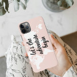 Positive Pink Let's The Adventure Begin World Map  iPhone 11Pro Max Case<br><div class="desc">Positive Pink Let's The Adventure Begin World Map</div>