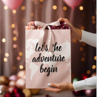 Positive Pink Let's The Adventure Begin World Map