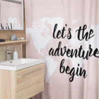 Positive Pink Let's The Adventure Begin World Map 