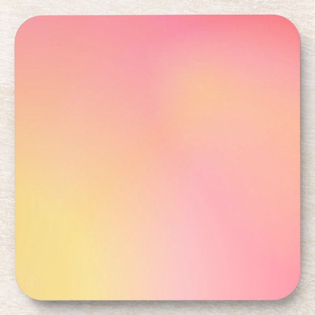 Positive Pink Peach Gradient Aesthetic  Coaster (Front)