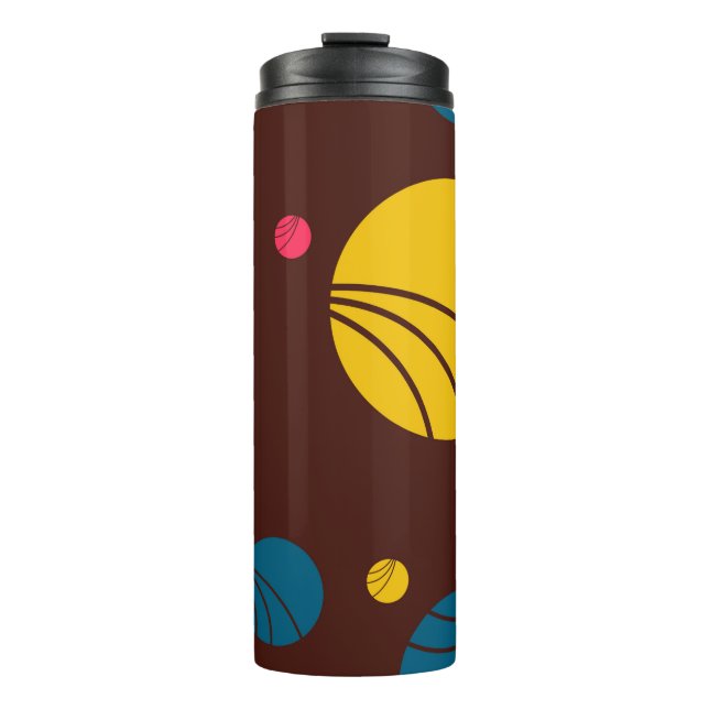Positive, playful, happy, modern, cool circles art thermal tumbler (Front)