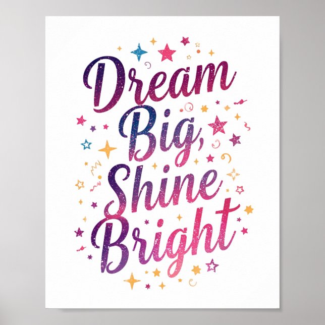Positive Purple and Pink Typography Poster (Front)