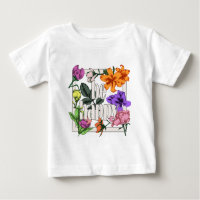 Positive quote Be Happy and garden flowers