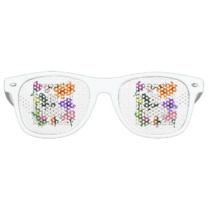 Positive quote Be Happy and garden flowers Retro Sunglasses