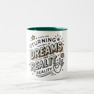 positive quote inspirational motivational Two-Tone coffee mug