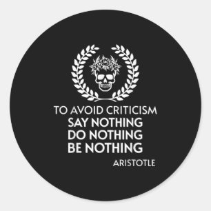 Positive Quote Stoic Philosophy Aristotle Stoicism Classic Round Sticker