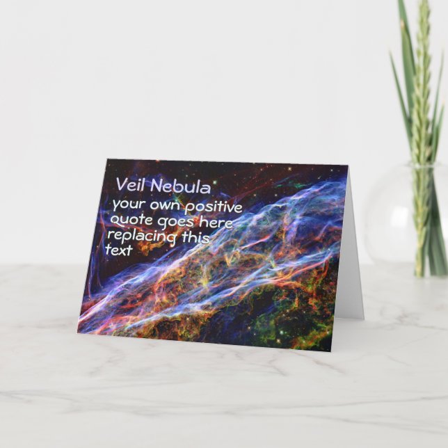 Positive Quote - Veil Nebula Hubble Picture Card (Front)