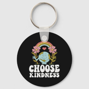 Positive Rainbow Peace Hippie Choose Kindness Eart Key Ring