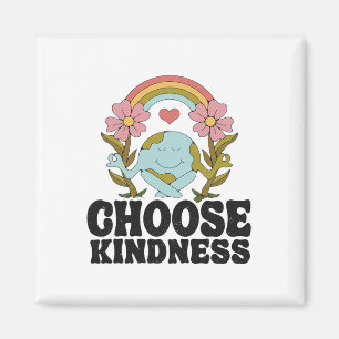 Positive Rainbow Peace Hippie Choose Kindness Eart Magnet