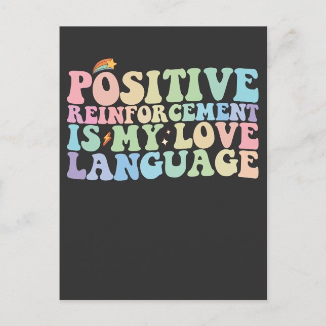 Positive Reinforcement Is My Love Language Groovy Invitation Postcard (Front)