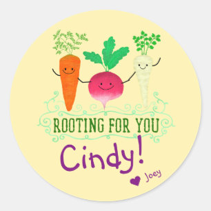 Positive Root Pun - Rooting for you Classic Round Sticker