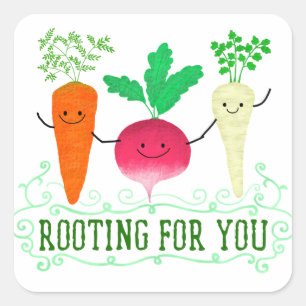 Positive Root Pun - Rooting for you Square Sticker