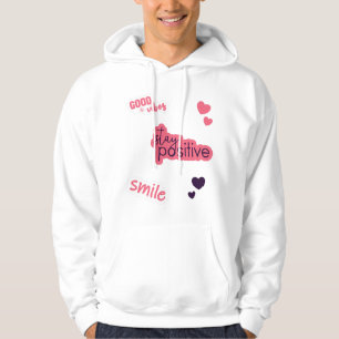 Positive Sayings Stickers Hearts Hoodie