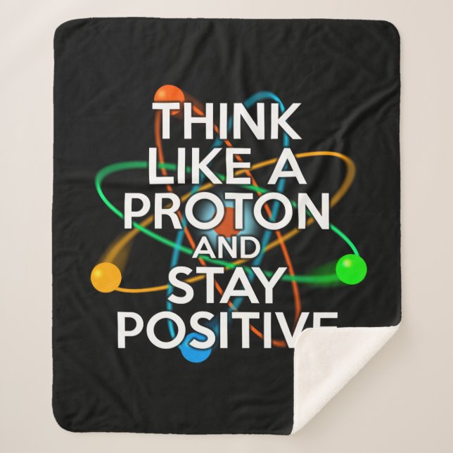 Positive Science Quote Cool Modern Fun Sherpa Blanket (Front)