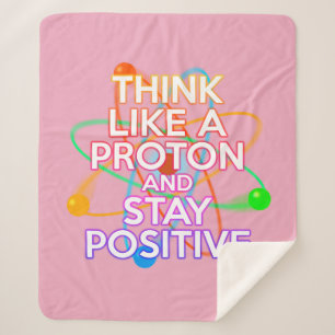 Positive Science Saying Modern Fun Girly Pink Sherpa Blanket