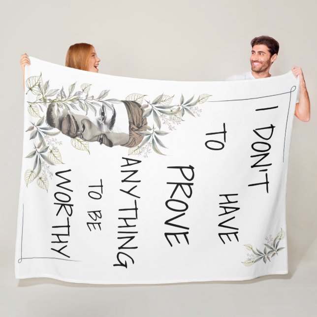 Positive Self-Worth Affirmation Fleece Blanket (In Situ)