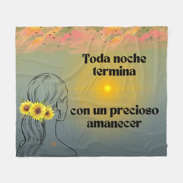 Positive Spanish Inspirational message Fleece Blanket (Front (Horizontal))