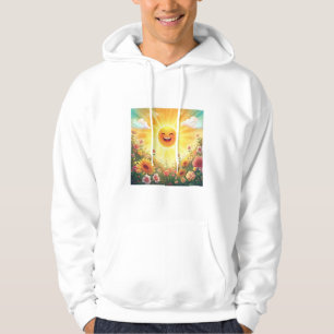 Positive Sunshine Art – Bright Happy Sun and Flowe Hoodie