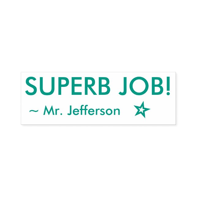 Positive "SUPERB JOB!" Grading Rubber Stamp (Design)