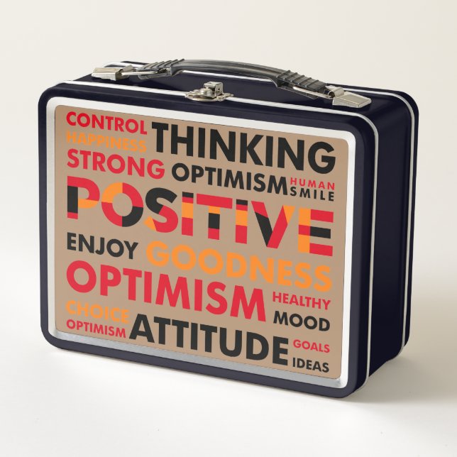 Positive Thinking and Attitude Metal Lunch Box (Front)
