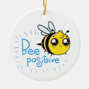 Positive Thinking Bee Positive Cute Bee Ceramic Tree Decoration
