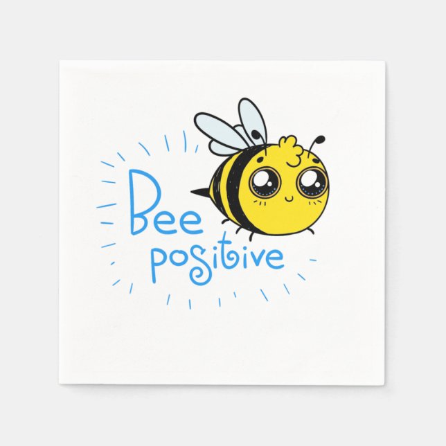 Positive Thinking Bee Positive Cute Bee Napkin (Front)