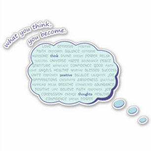 Positive thinking energy inspirational blue bubble