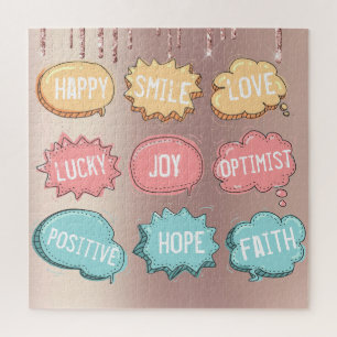 Positive Thinking Puzzle - Custom Text