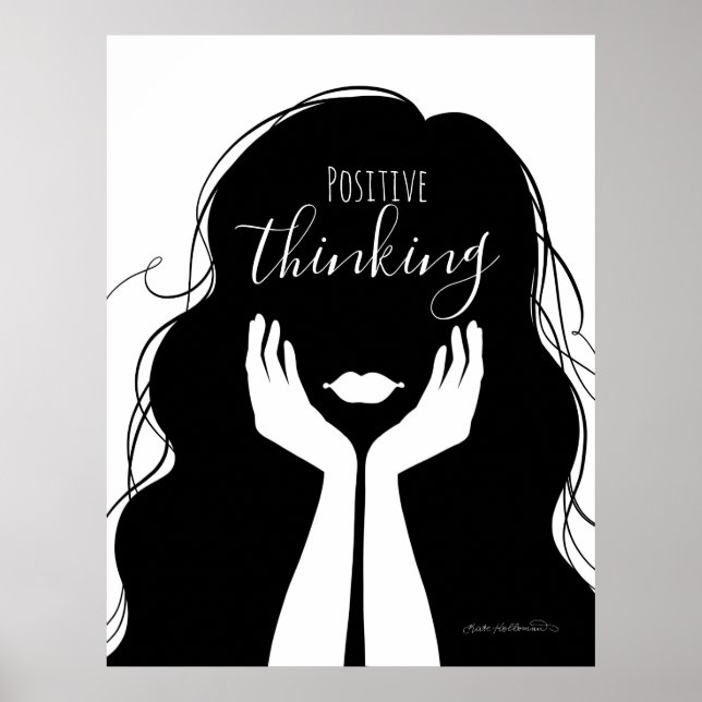 Positive Thinking - Silhouette Portrait Art Poster (Front)