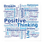Positive Thinking Word Cloud - Blue