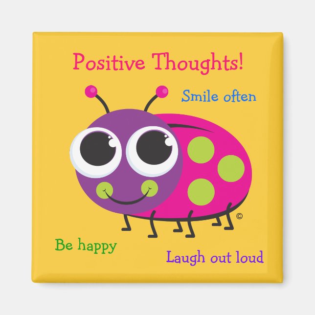 Positive Thoughts - Cute Ladybug Magnet (Front)