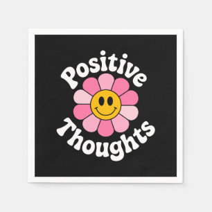 Positive Thoughts – Inspirational Floral Napkin