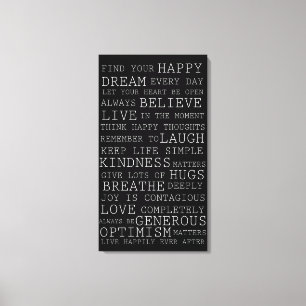 Positive Thoughts Inspirational Words Canvas Print