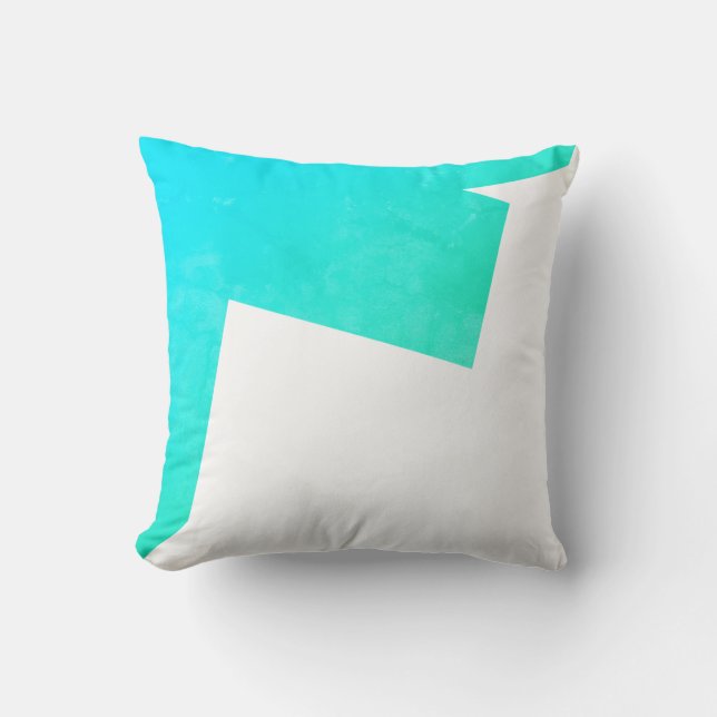 Positive Vibes Abstract Art Blue Cushion Pillow (Front)