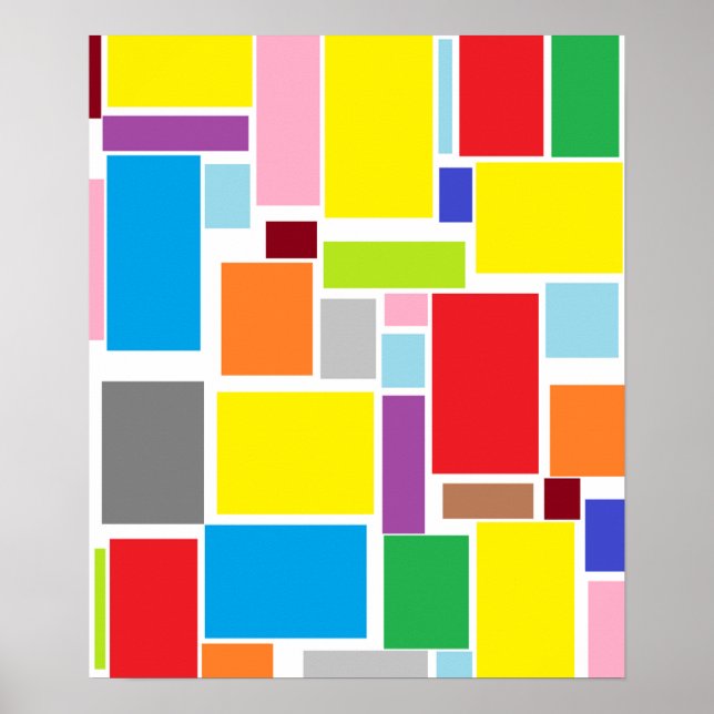 Positive Vibes Colourful Blocks A3 Poster (Front)