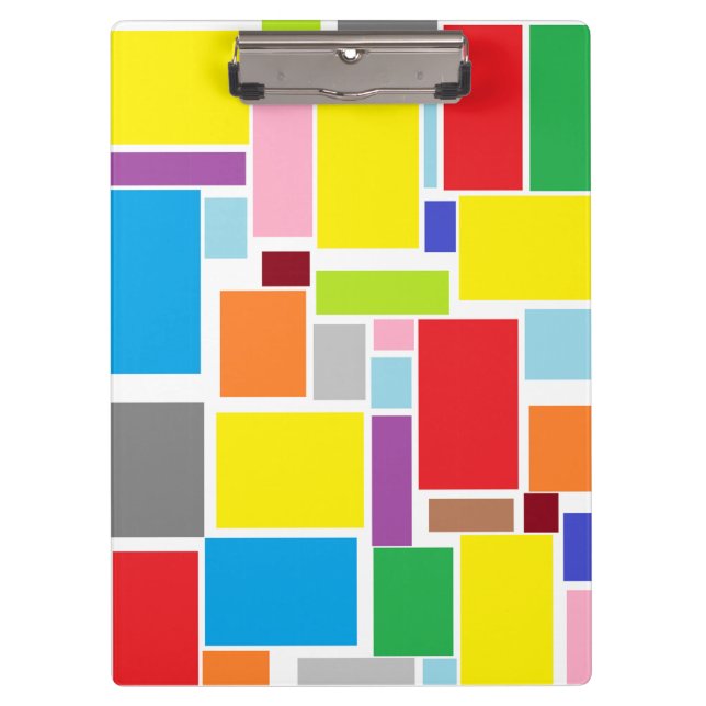 Positive Vibes Colourful Blocks Clipboard (Front)