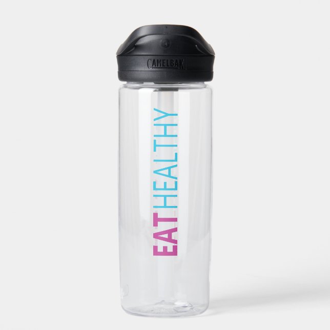 Positive Vibes, Drink Water, Exercise Daily Custom Water Bottle (Back)
