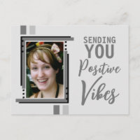 Positive vibes encouragement add photo grey