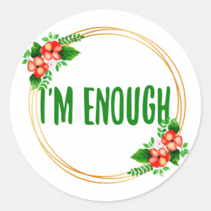 positive vibes for life acceptance and self care classic round sticker