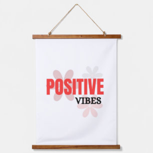 Positive Vibes – Good Energy Inspirational Floral Hanging Tapestry
