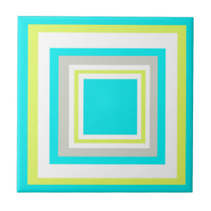 Positive Vibes Happy Pastel Colours Abstract Art Tile