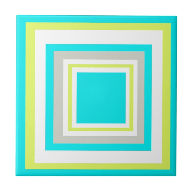 Positive Vibes Happy Pastel Colours Abstract Art Tile (Front)