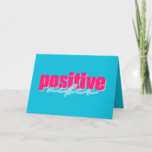 Positive Vibes Hot Pink & Teal Cute Encouragement Card